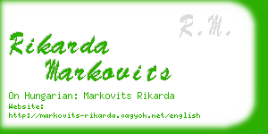 rikarda markovits business card